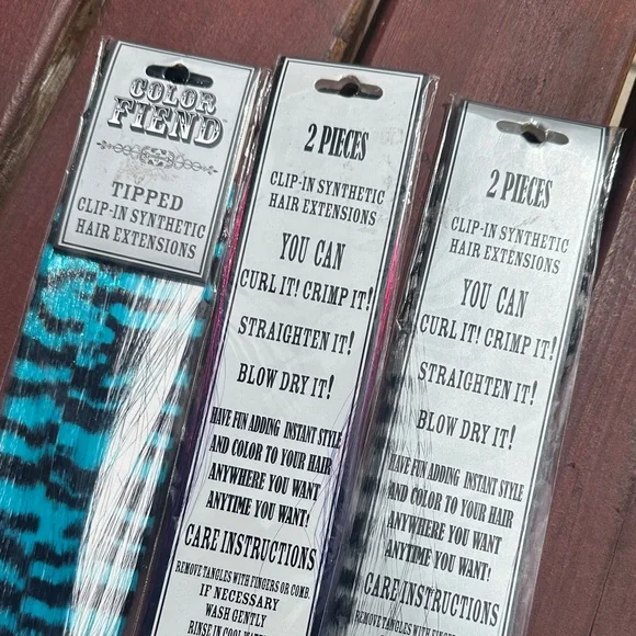 Hot Topic tipped clip in synthetic hair Hair Extensions bundle steam punk - Picture 6 of 7